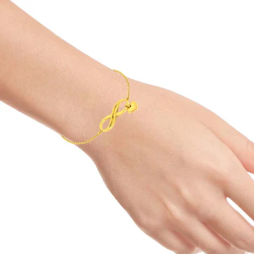 Dazzling 18k Gold Bracelet Infinity Loop With Heart Accent Design From Pc Chandra Online Exclusive Collection - Image 5