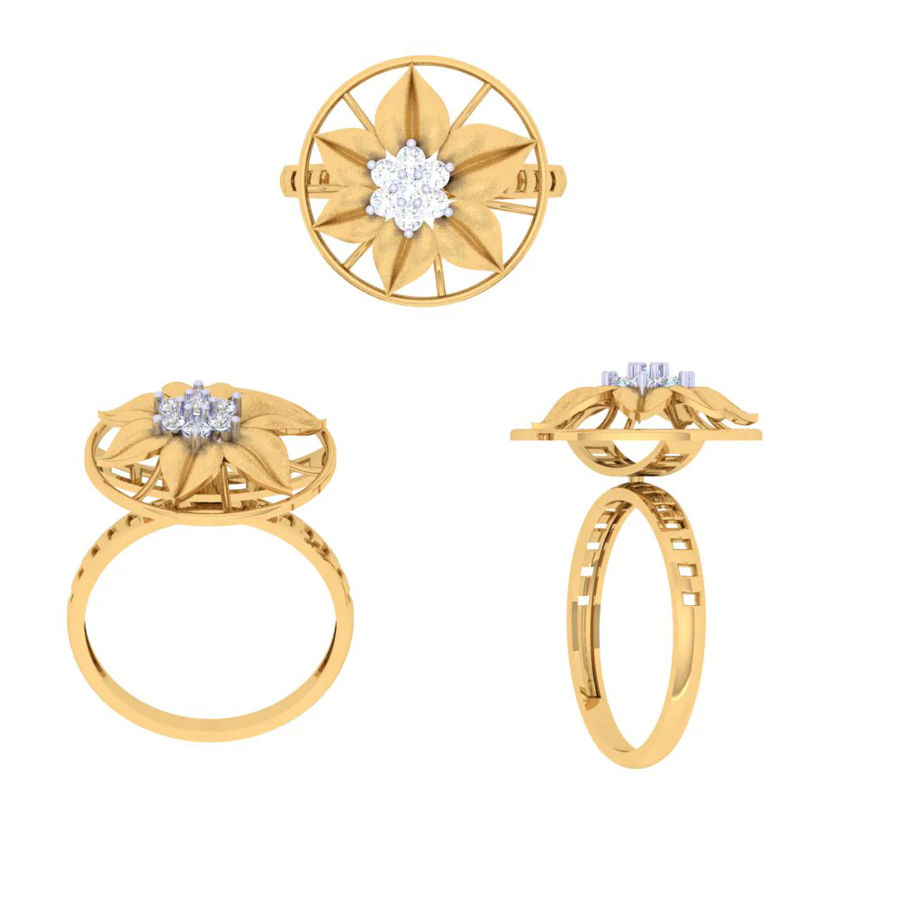 Dazzling Diamond Floral Ring - Image 8
