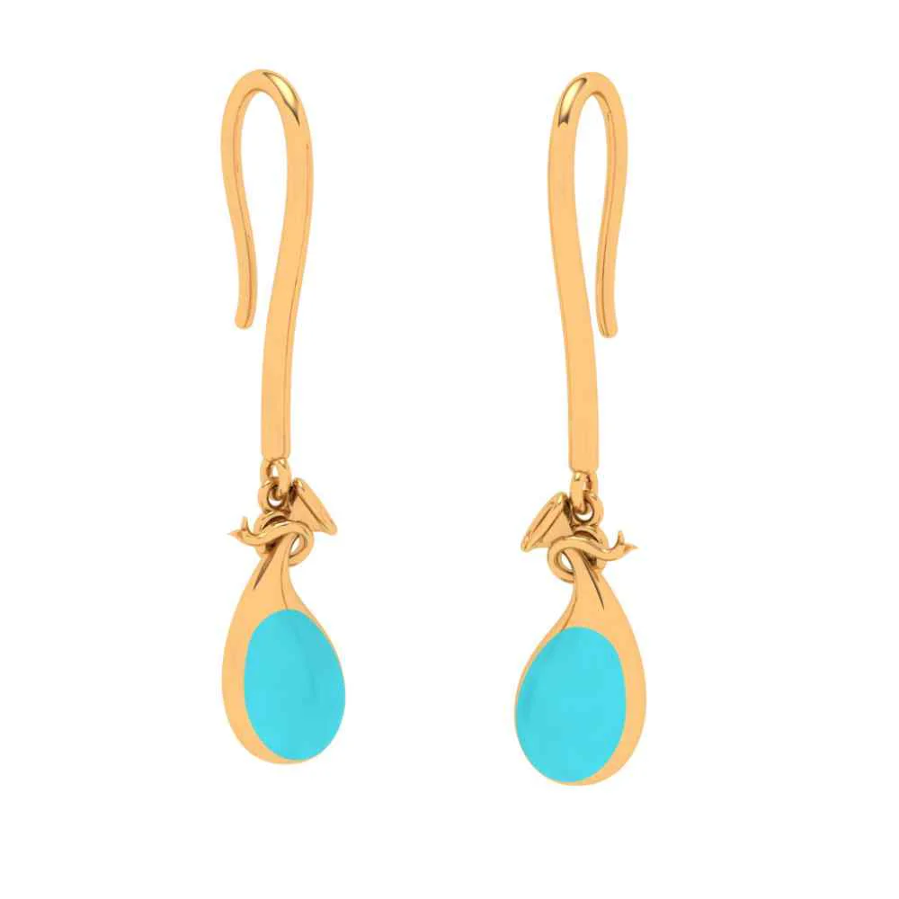 Delectable Hook Type Gold Drop Earrings - Image 3