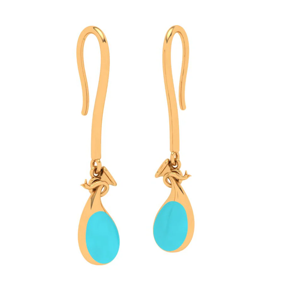 Delectable Hook Type Gold Drop Earrings - Image 4