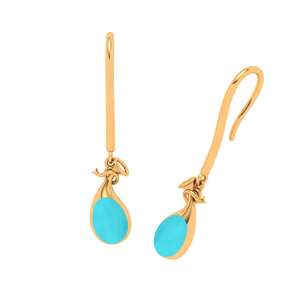 Delectable Hook Type Gold Drop Earrings - Image 5