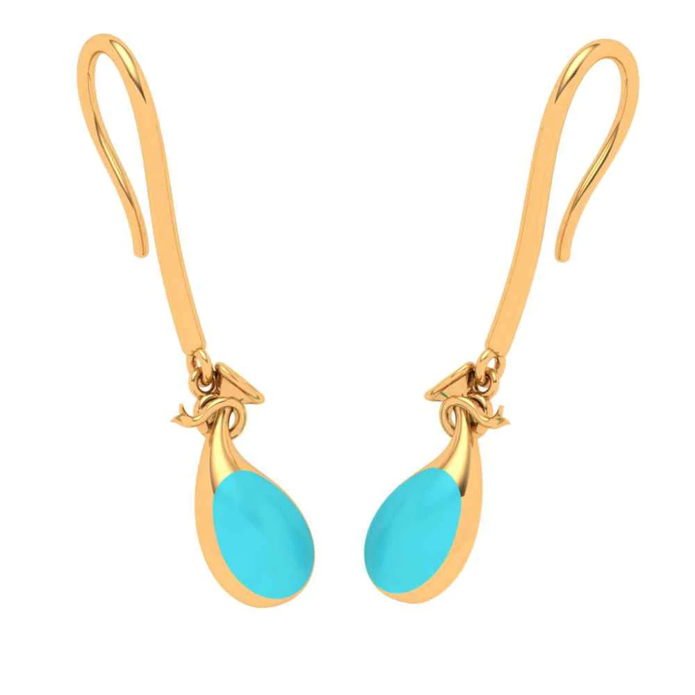 Delectable Hook Type Gold Drop Earrings - Image 6