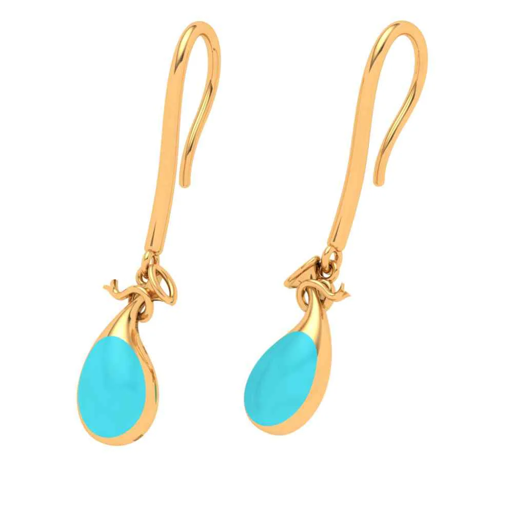 Delectable Hook Type Gold Drop Earrings - Image 7
