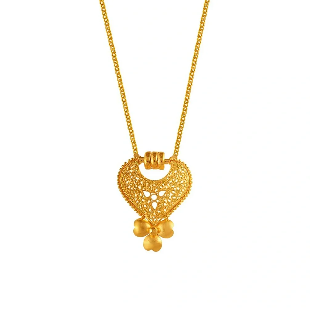 Delicate Tear Drop Shape 22k Gold Jewellery Set With Jali Work - Image 2