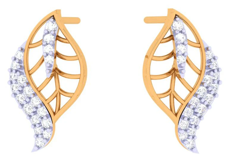 Designer Diamond Earrings With Gold Curated For You - Image 2