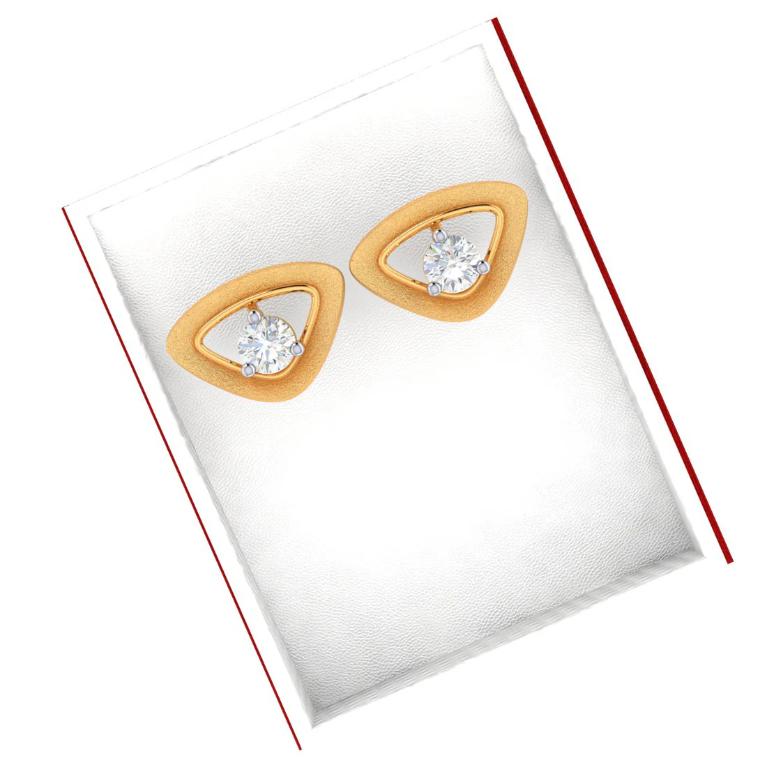 Diamond & 18k Gold Triangle Earrings - Image 6
