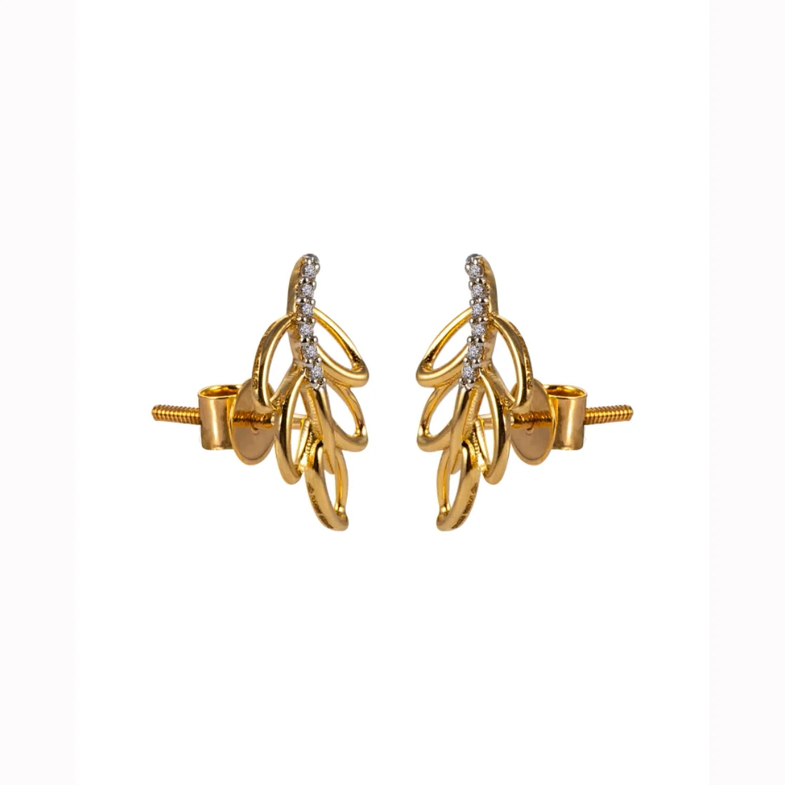 Diamond Elan Leaf Earrings - Image 3