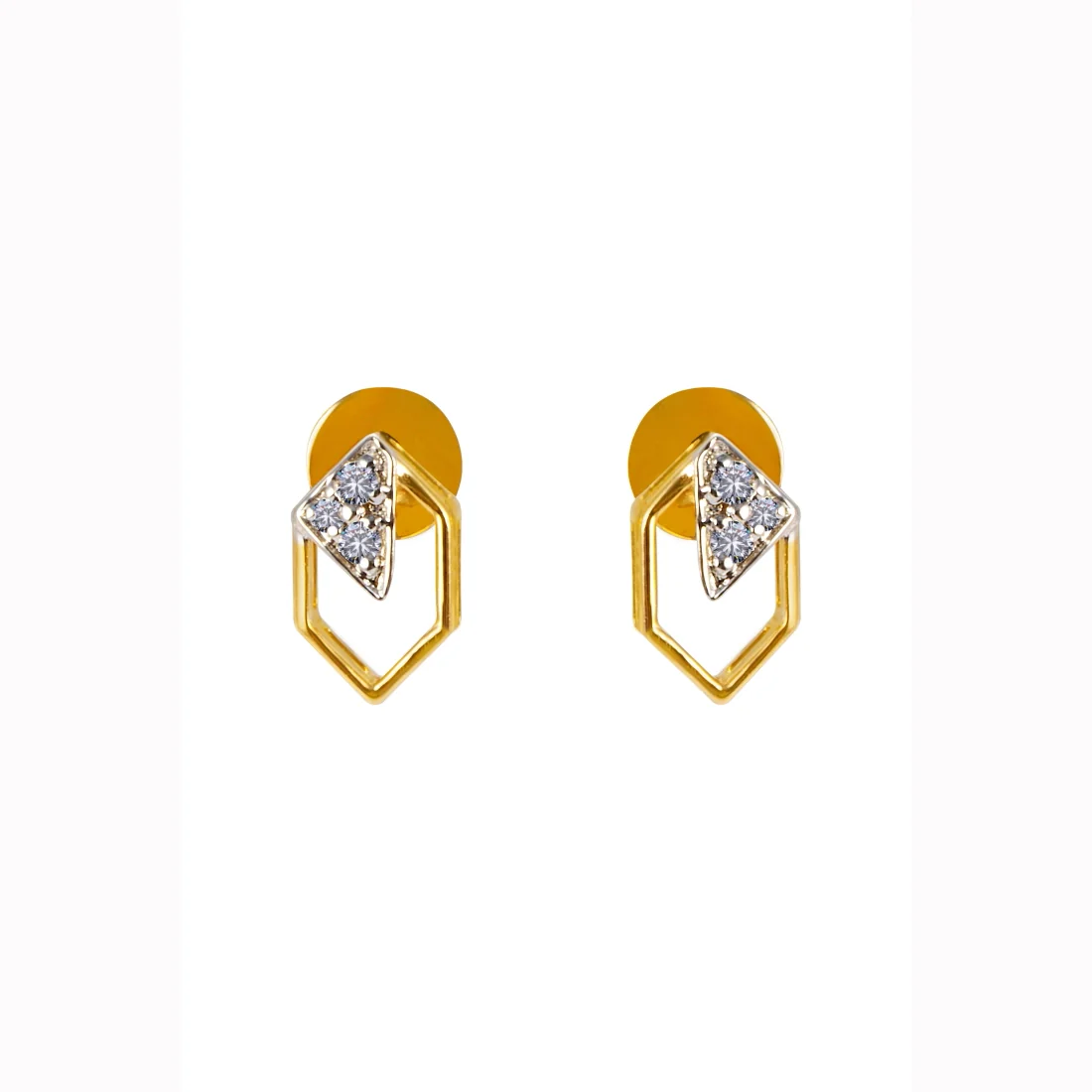 Diamond Luna Curve Earrings - Image 3