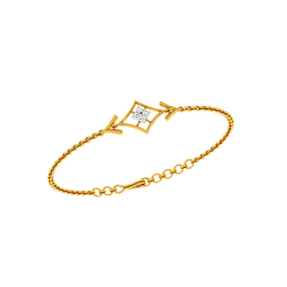 Diamond-shaped Gold Bracelet - Image 2