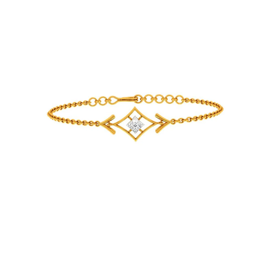Diamond-shaped Gold Bracelet - Image 3