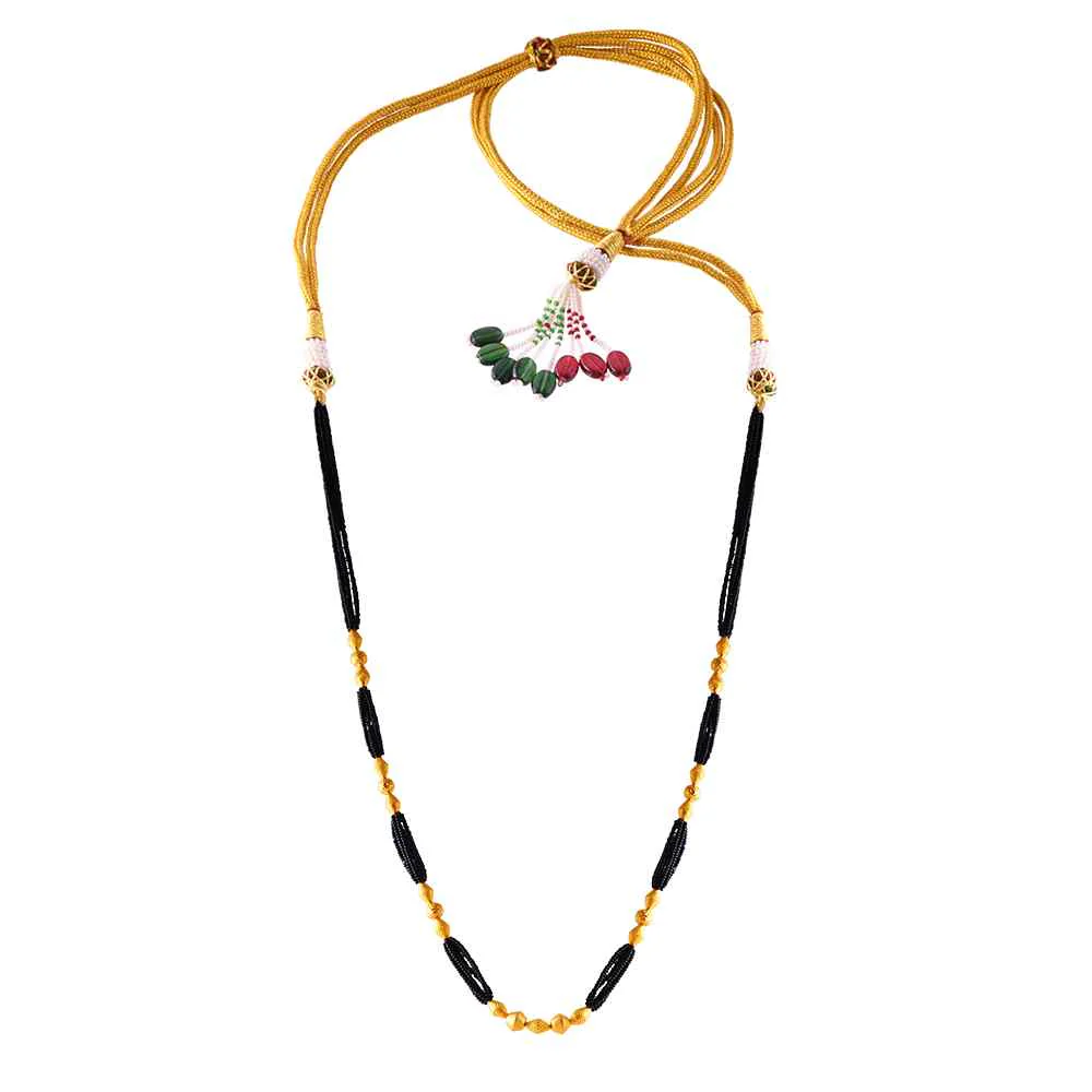 Distinctive Gold Thusi Mangalsutra For Women