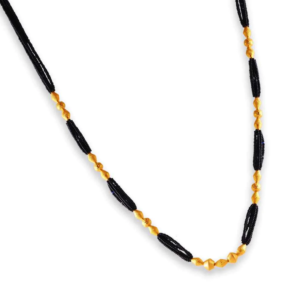 Distinctive Gold Thusi Mangalsutra For Women - Image 4