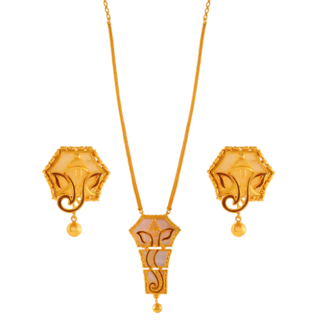 Divine 22k Gold Jewellery Set In The Shape Of Lord Ganesh