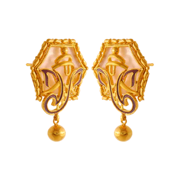 Divine 22k Gold Jewellery Set In The Shape Of Lord Ganesh - Image 4