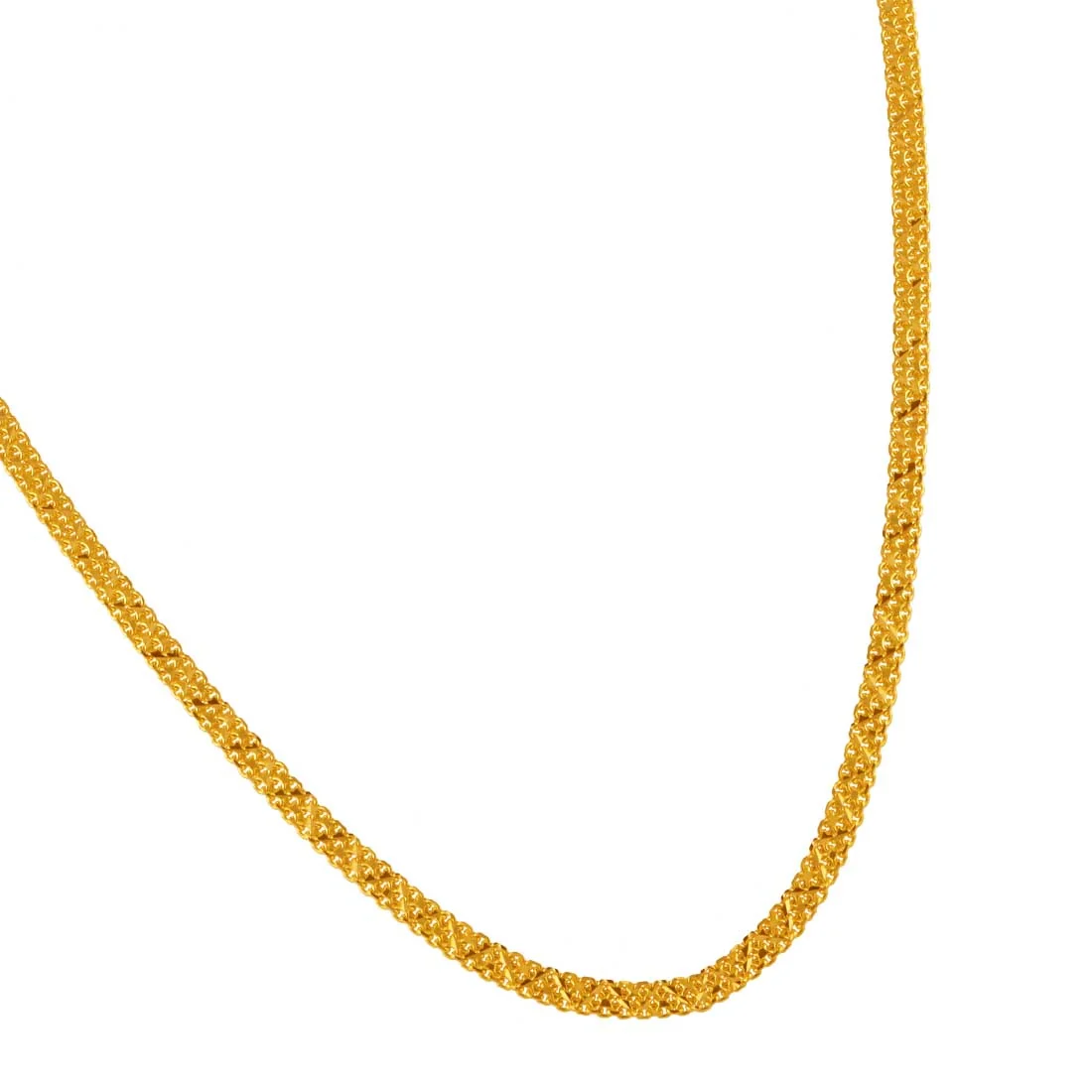 Elegant 22K Gold Textured Link Chain - Image 4
