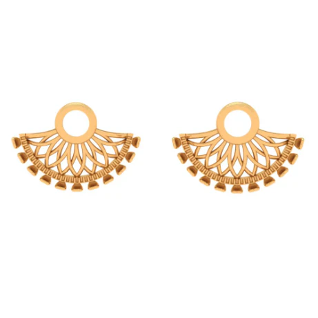 Elegant Filigree 18k Gold Drop Earrings
