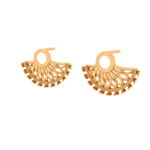 Elegant Filigree 18k Gold Drop Earrings - Image 2