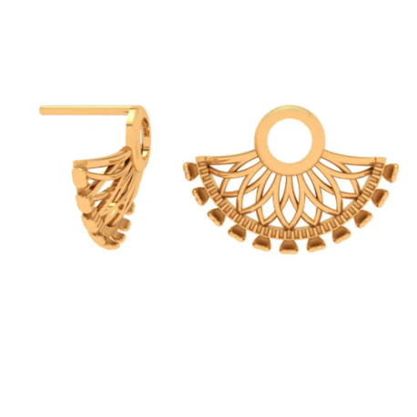 Elegant Filigree 18k Gold Drop Earrings - Image 3