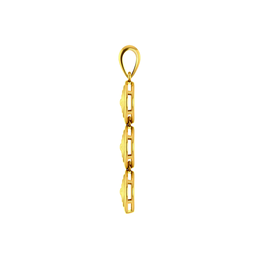 Elongated Gold Pendant Set To Adorn You For Festivities - Image 3