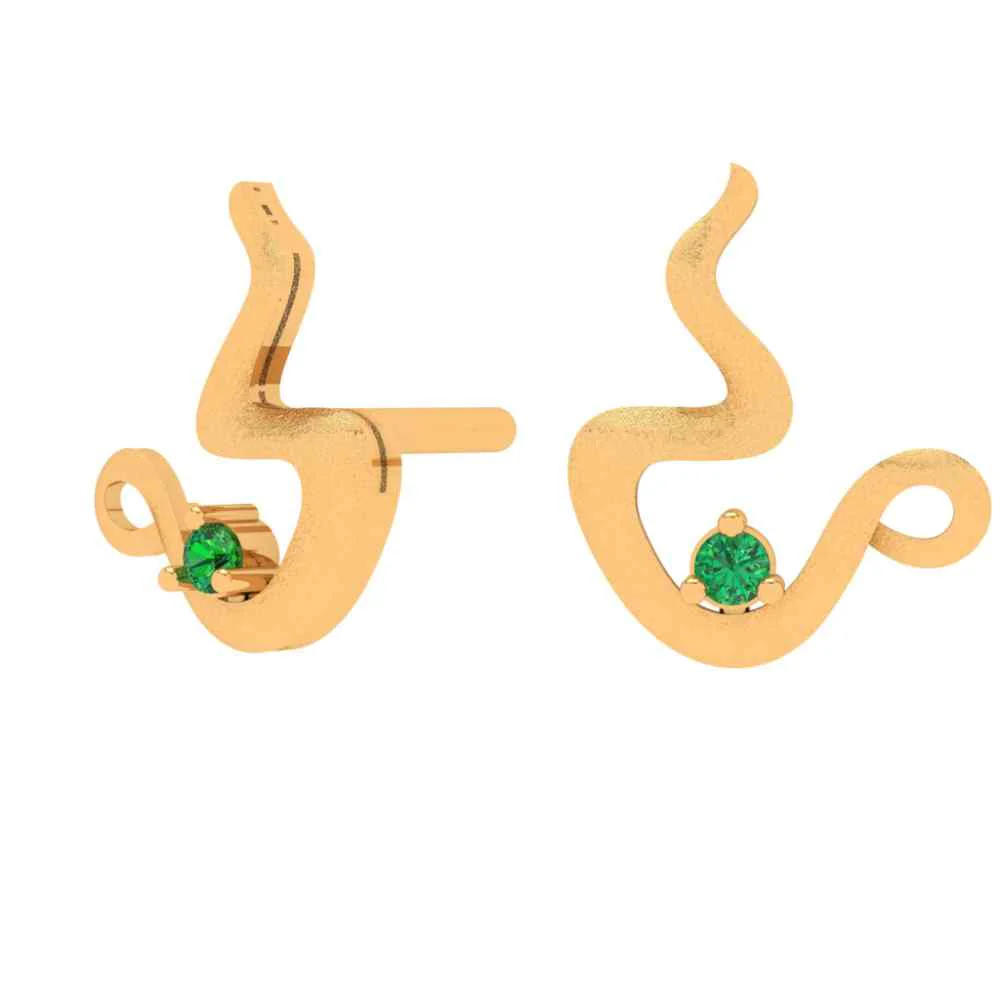 Emerald Green Earrings Gold - Image 4