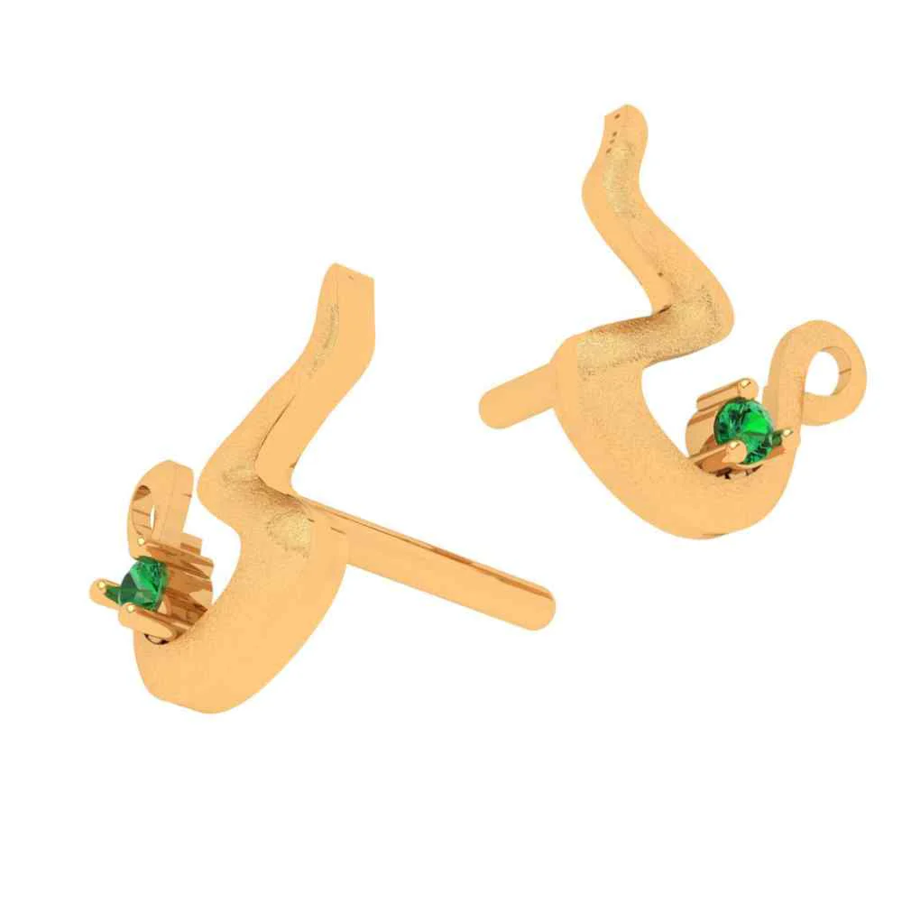 Emerald Green Earrings Gold - Image 5