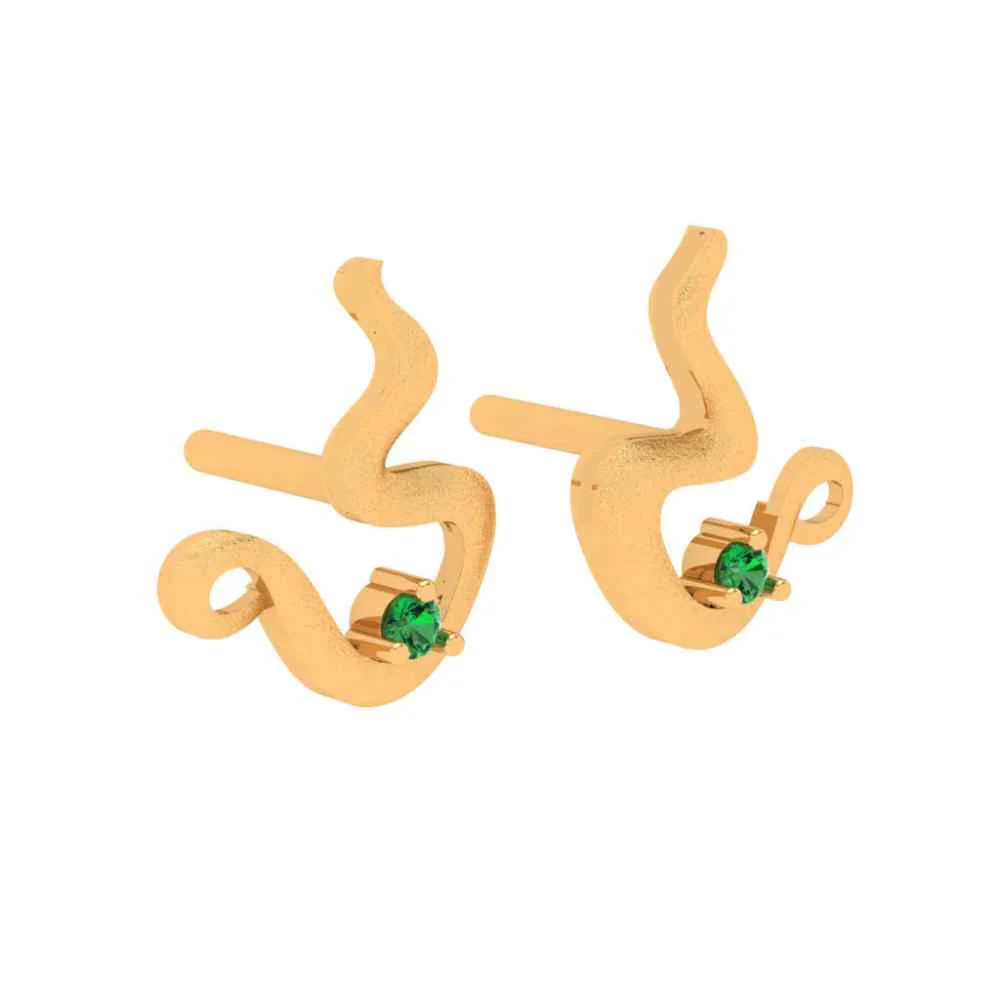 Emerald Green Earrings Gold - Image 6