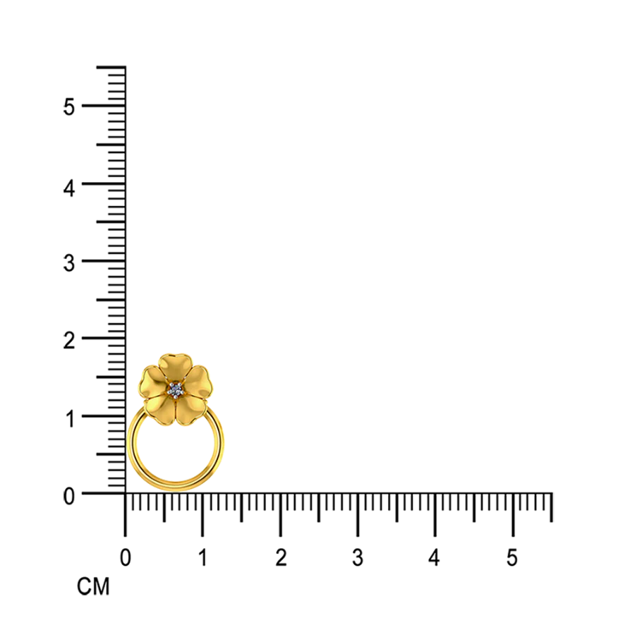 Encircled Floral Motif Gold Earrings - Image 7