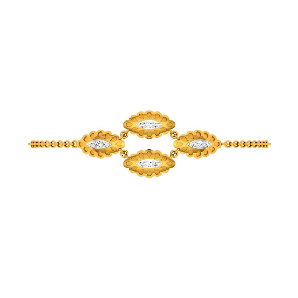Enclosed Oval-shaped Gold Bracelet