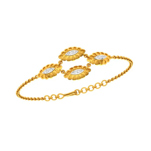 Enclosed Oval-shaped Gold Bracelet - Image 2