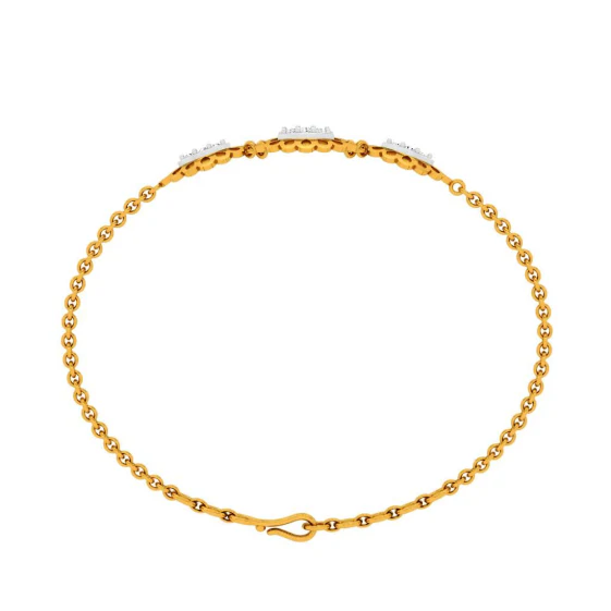 Enclosed Oval-shaped Gold Bracelet - Image 3