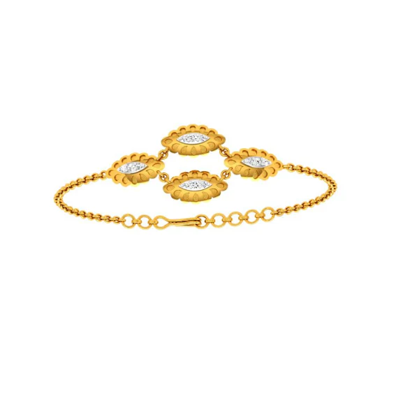Enclosed Oval-shaped Gold Bracelet - Image 5