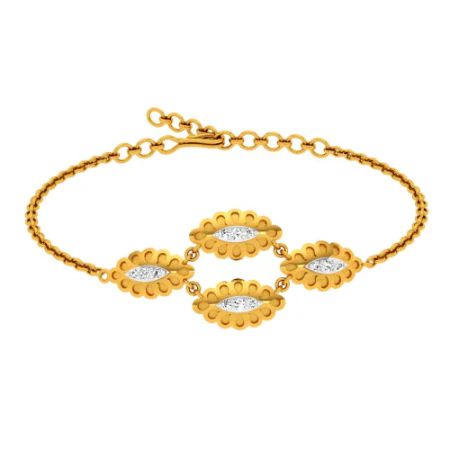 Enclosed Oval-shaped Gold Bracelet - Image 6