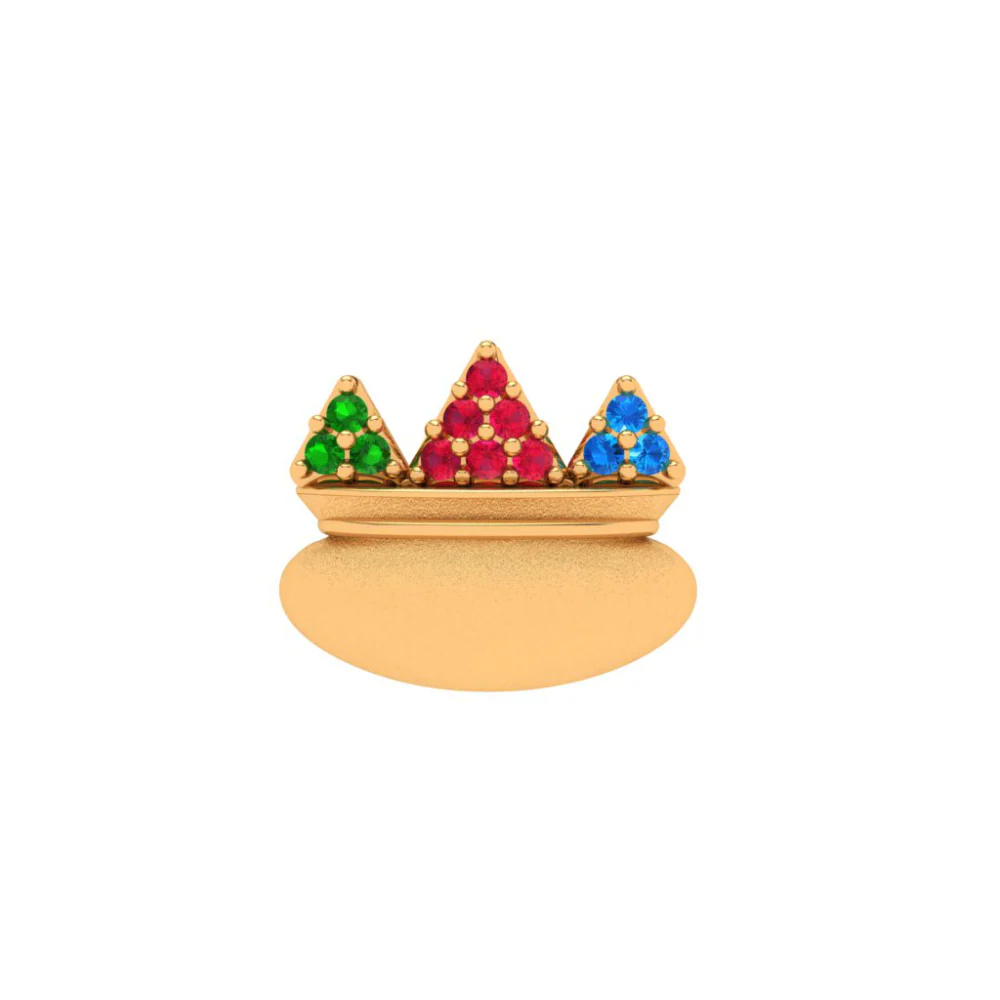 Entrancing 14k Colourful Gold Pendant