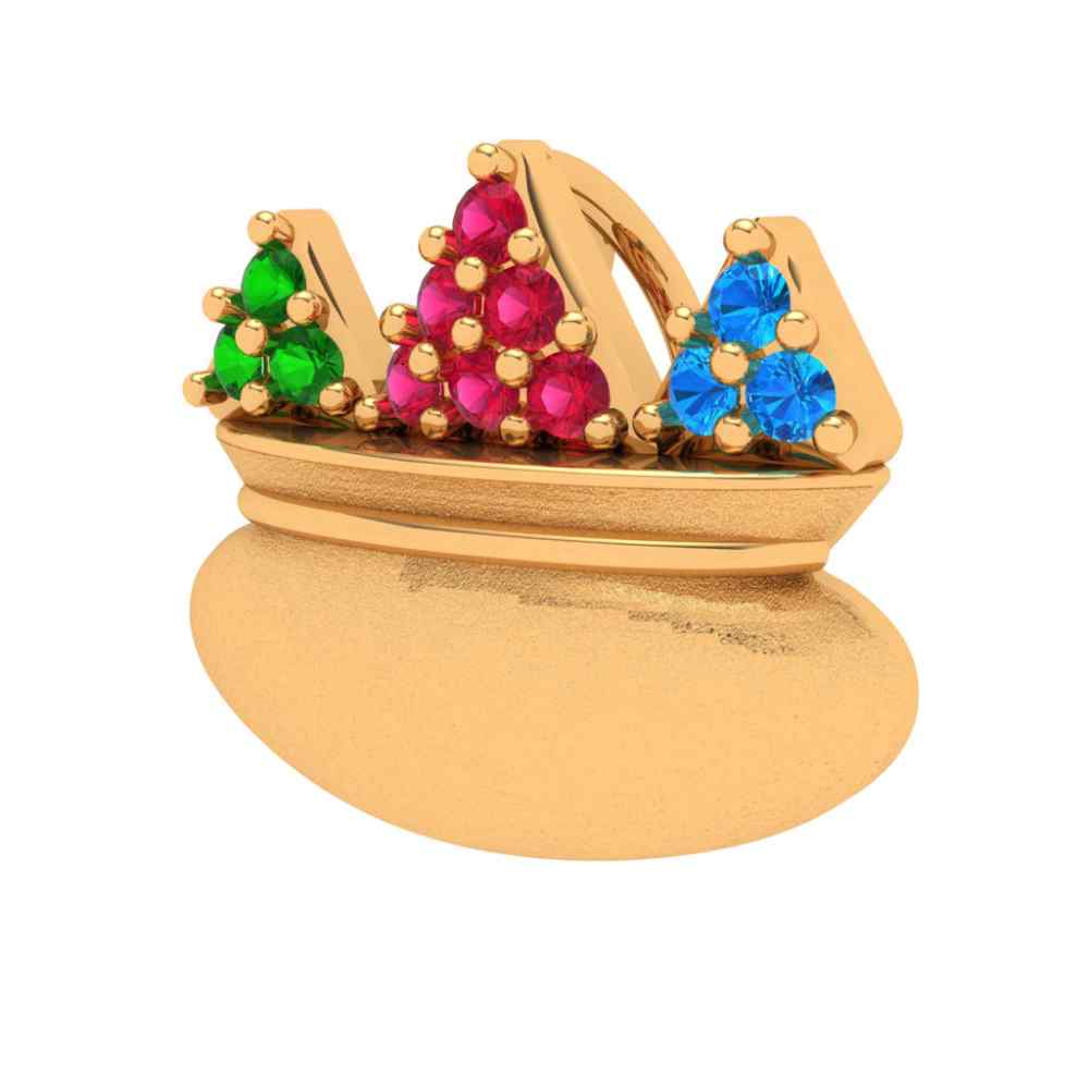 Entrancing 14k Colourful Gold Pendant - Image 2