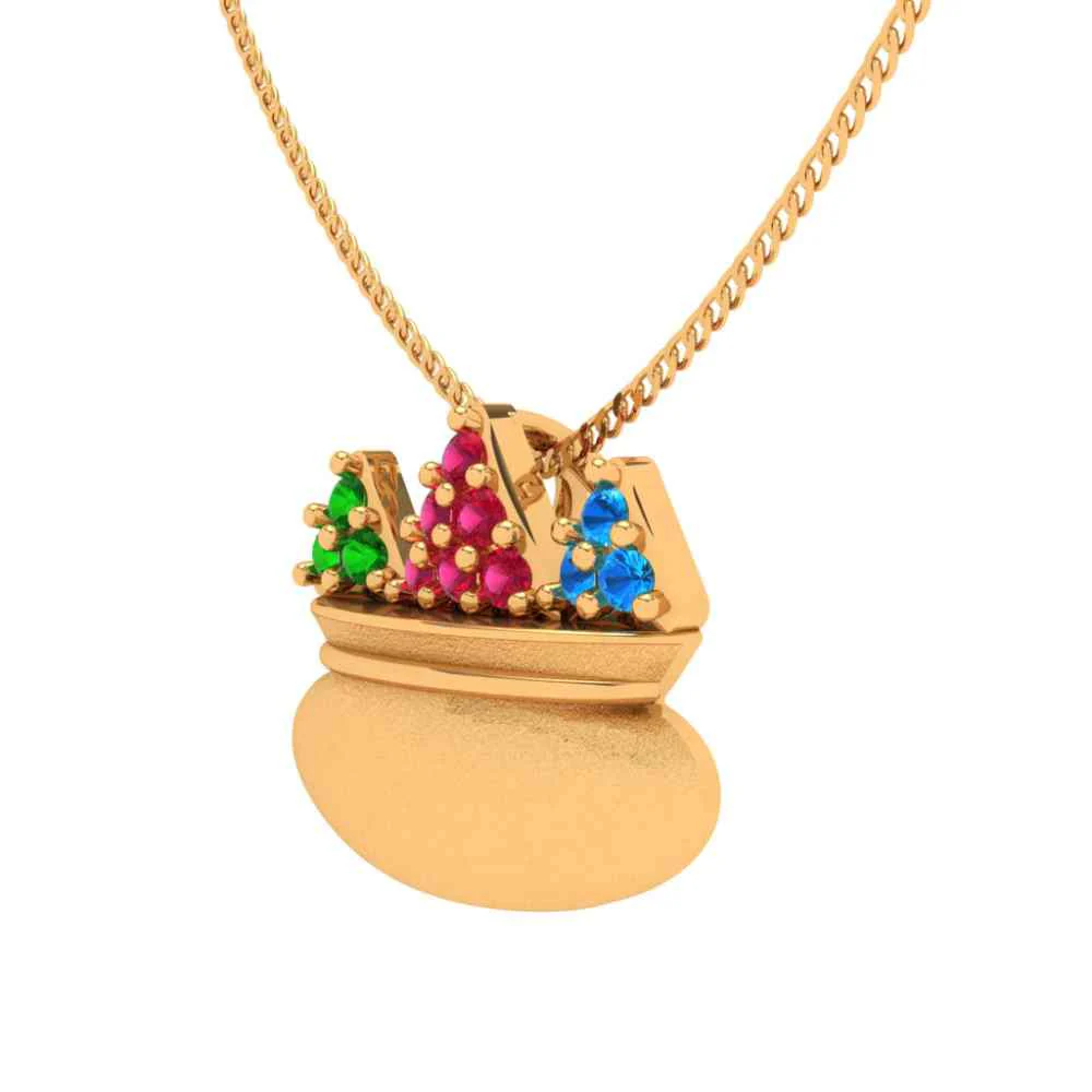 Entrancing 14k Colourful Gold Pendant - Image 5