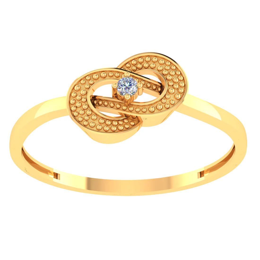Eterna Knot 14KT (585) Yellow Gold and Diamond Ring for Women - Image 2