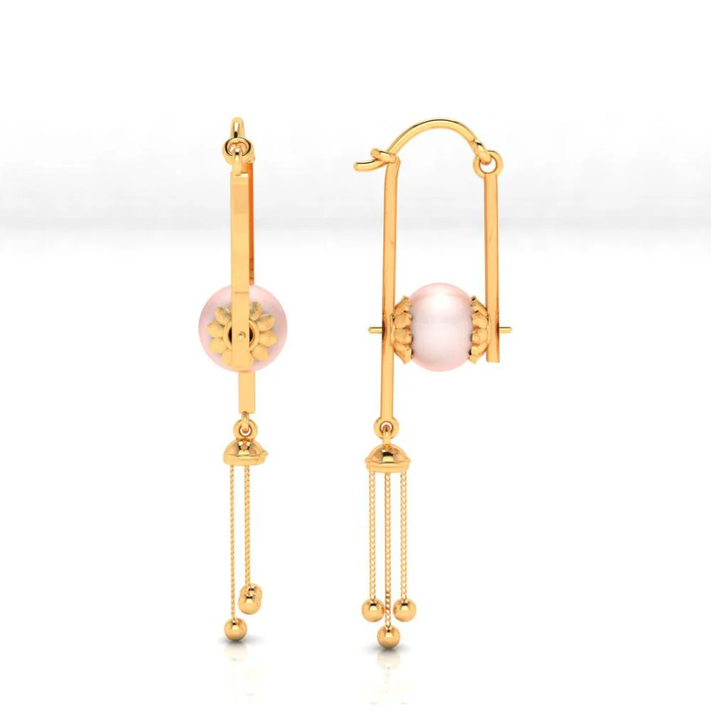 Exceptionally Well-crafted 22-karat Gold Dangler Earrings - Image 2