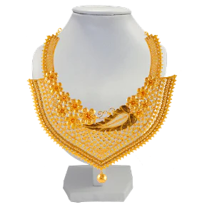 Exclusive 22k Gold Necklace With Floral Details - Image 2