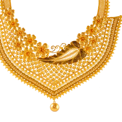 Exclusive 22k Gold Necklace With Floral Details - Image 3