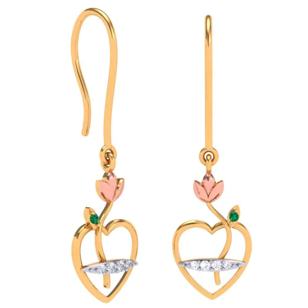 Exquisite 14k Hear Gold Earrings - Image 5
