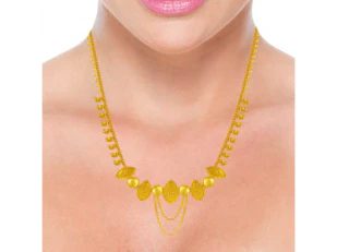 Fancy Lightweight Gold Necklace - Image 4