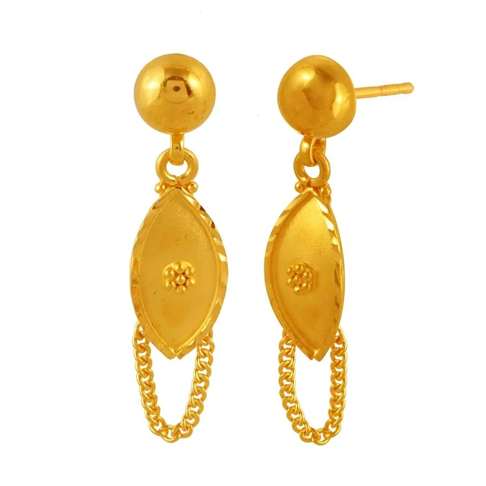 Fine Leaf Designer Jewellery 22k Gold Necklace And Earrings Set - Image 2