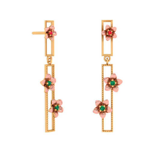 Finesse Florid Motif Earrings - Image 2