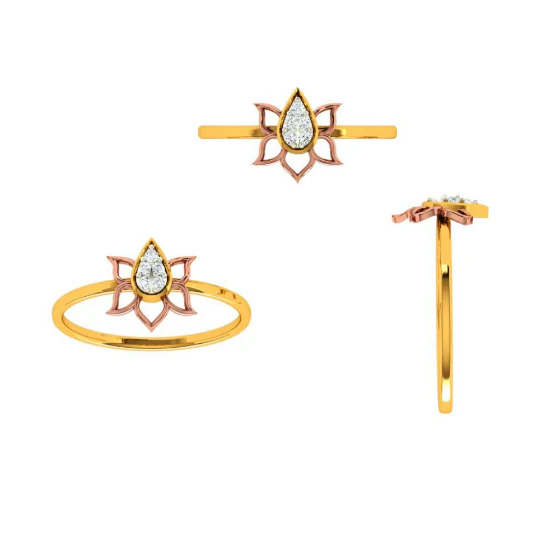 Floral Craft Petals Bloom Aesthetic 14 Kt Yellow Gold Ring - Image 7