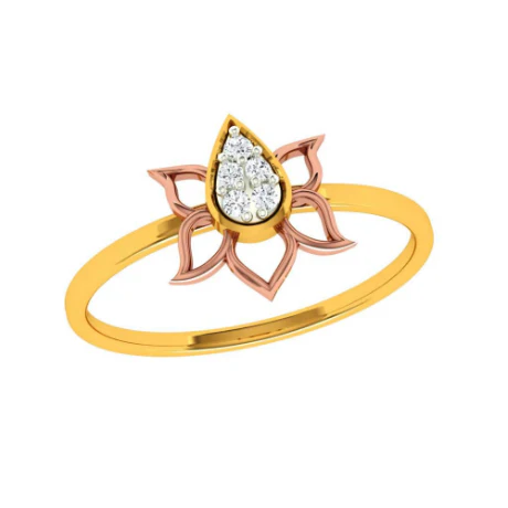 Floral Craft Petals Bloom Aesthetic 22KT Gold Ring - Image 2