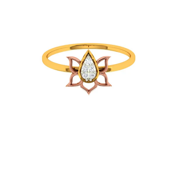 Floral Craft Petals Bloom Aesthetic 22KT Gold Ring - Image 5