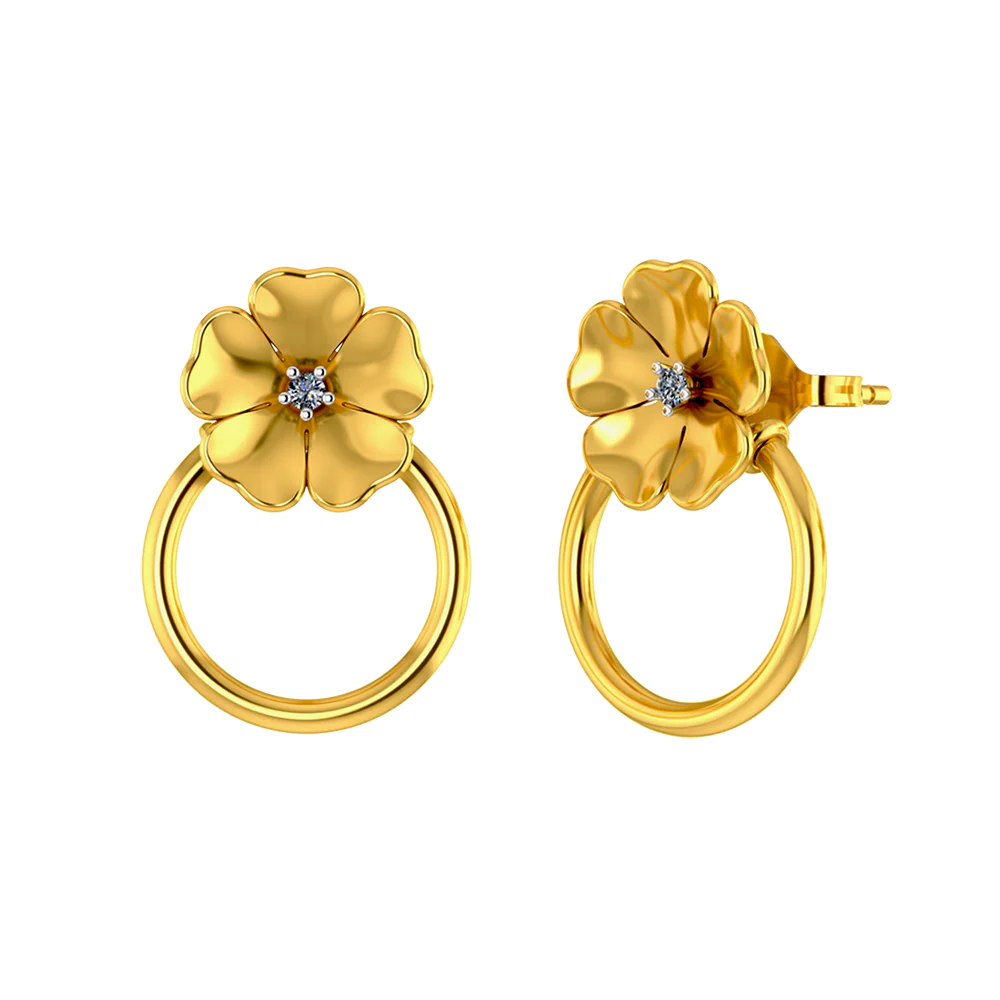 Floral Designed Stunning Diamond Earrings For Women - Image 2