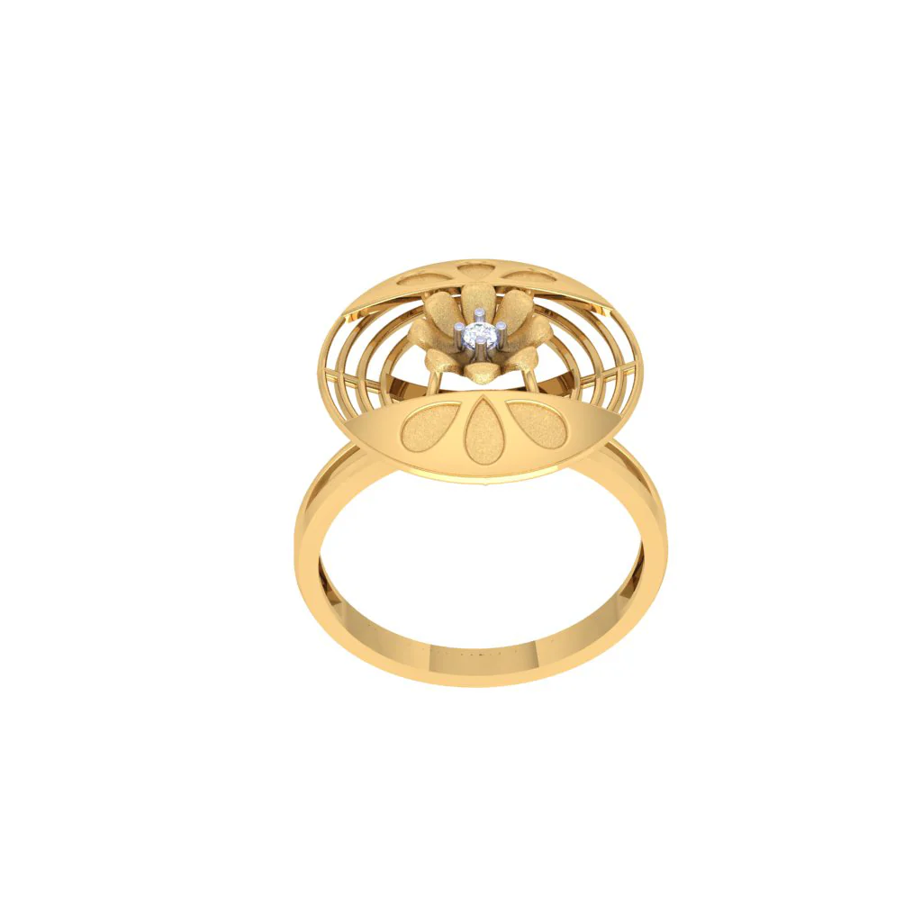 Floral Gold Ring - Image 3
