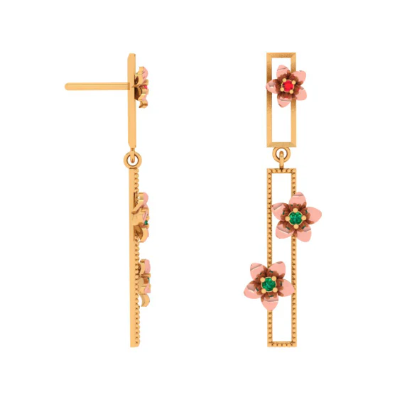 Floret Gold Earrings - Image 3
