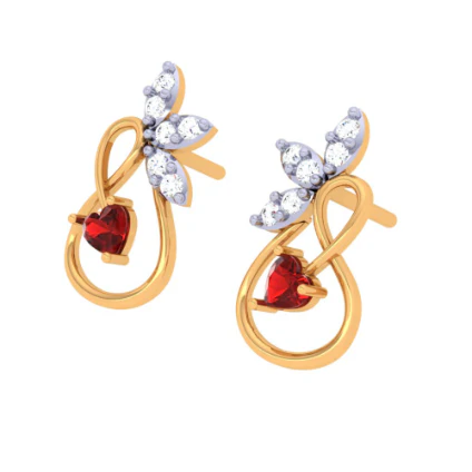 Flower Pattern Stud Earrings - Image 5